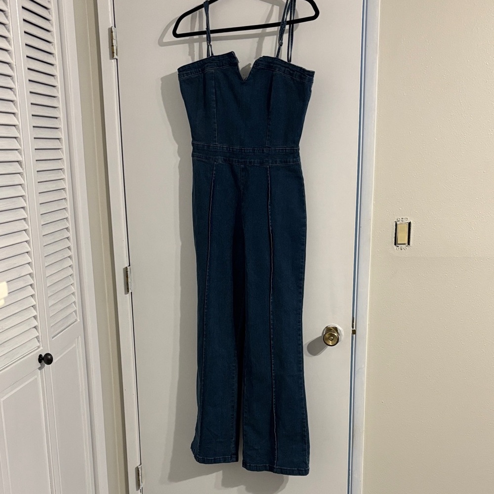 Dark Blue Denim Jumpsuit